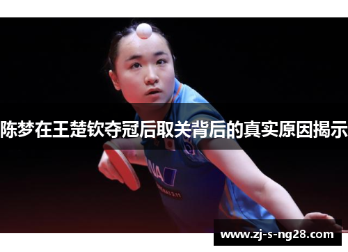 陈梦在王楚钦夺冠后取关背后的真实原因揭示